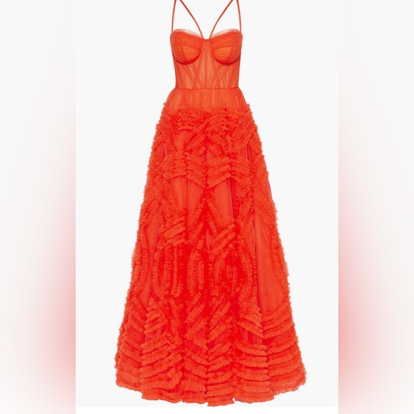 Milla Tangerine Tulle Ornament Maxi Dress - Picture 2 of 4